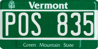 VT license plate POS835