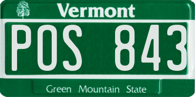 VT license plate POS843