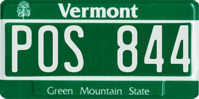 VT license plate POS844