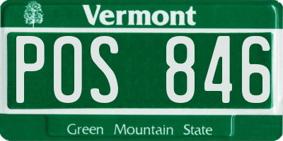 VT license plate POS846