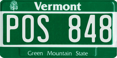 VT license plate POS848