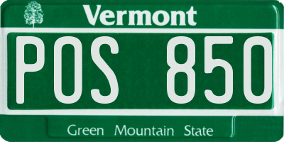 VT license plate POS850