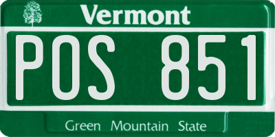 VT license plate POS851