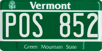 VT license plate POS852