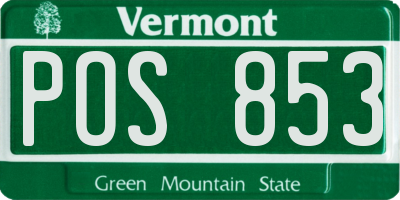 VT license plate POS853