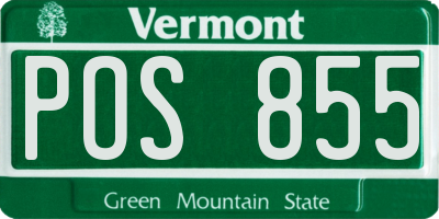 VT license plate POS855