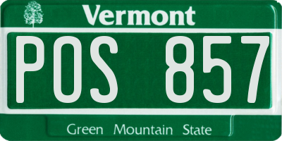 VT license plate POS857