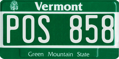 VT license plate POS858