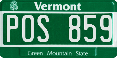 VT license plate POS859