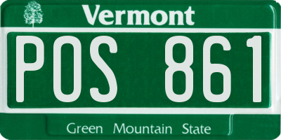 VT license plate POS861