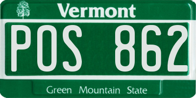 VT license plate POS862