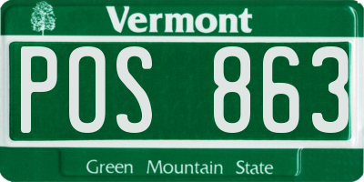 VT license plate POS863