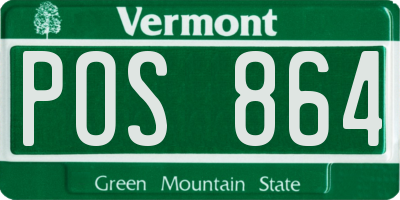 VT license plate POS864