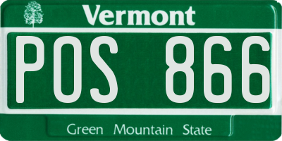 VT license plate POS866