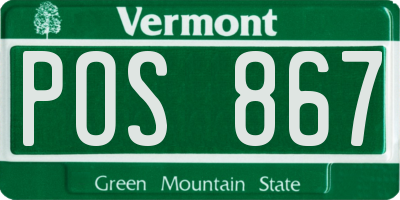 VT license plate POS867
