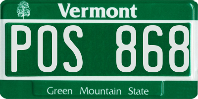 VT license plate POS868