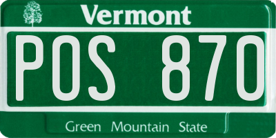 VT license plate POS870