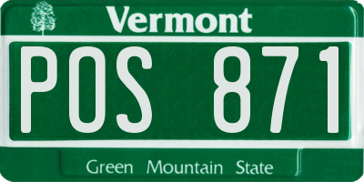 VT license plate POS871