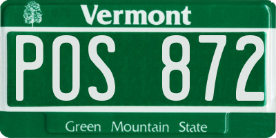 VT license plate POS872