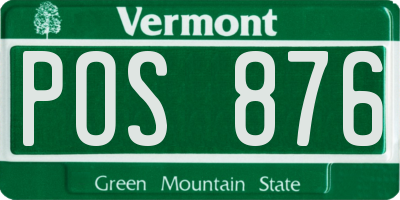 VT license plate POS876