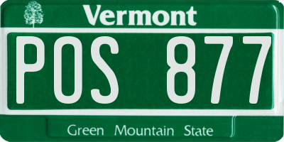 VT license plate POS877