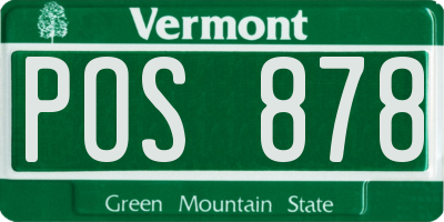 VT license plate POS878