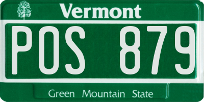 VT license plate POS879