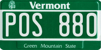 VT license plate POS880