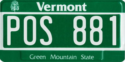VT license plate POS881