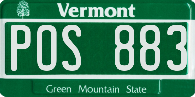 VT license plate POS883