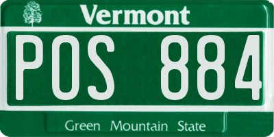 VT license plate POS884
