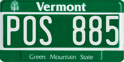 VT license plate POS885
