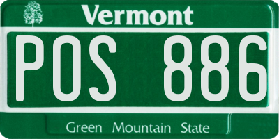 VT license plate POS886