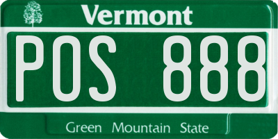 VT license plate POS888