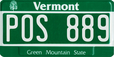 VT license plate POS889