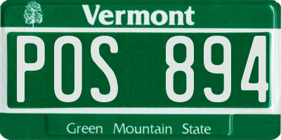 VT license plate POS894