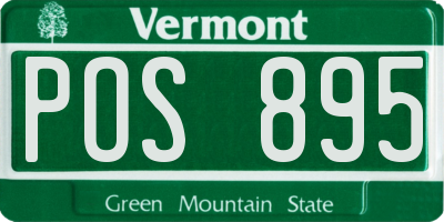 VT license plate POS895