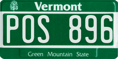 VT license plate POS896