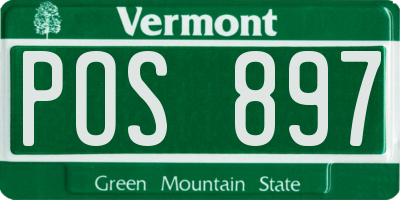 VT license plate POS897