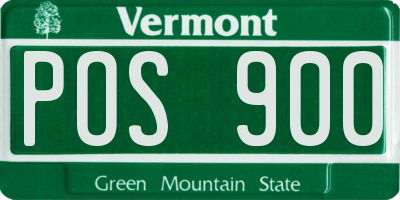 VT license plate POS900