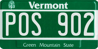 VT license plate POS902