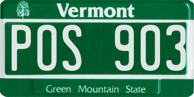 VT license plate POS903