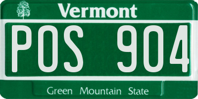 VT license plate POS904