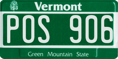 VT license plate POS906