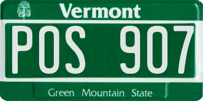 VT license plate POS907