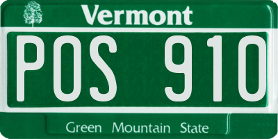 VT license plate POS910