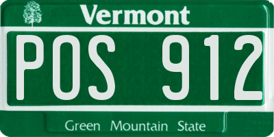 VT license plate POS912