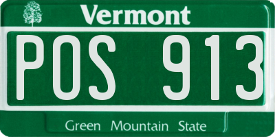 VT license plate POS913