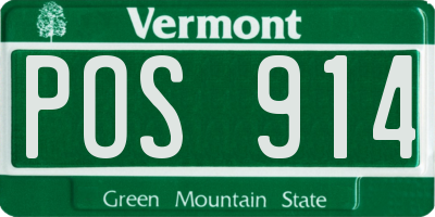 VT license plate POS914
