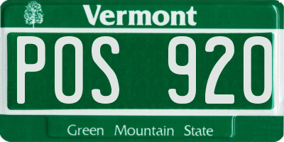 VT license plate POS920